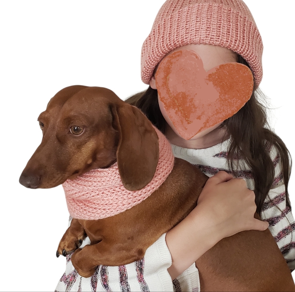 Dog Scarf and Human Hat - Matching Set (2 pieces) Hand Knit Handmade - 3 sizes - Picture 15 of 16
